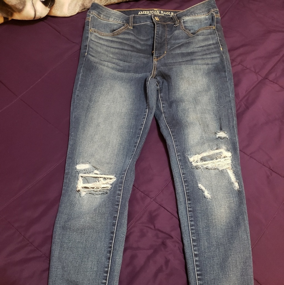 High waisted skinny jeans